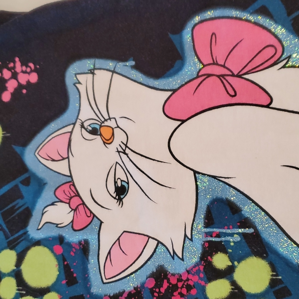 DISNEY ~ VINTAGE MARIE from the ARISTOCATS Sports Tank Sz L ~ Black - Picture 5 of 10